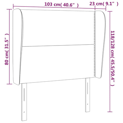 vidaXL Kopfteil mit Ohren Schwarz 103x23x118/128 cm Stoff