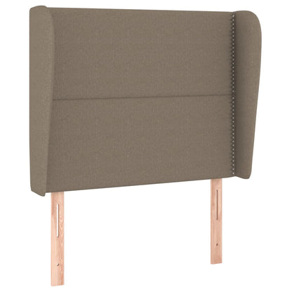 vidaXL Kopfteil mit Ohren Taupe 103x23x118/128 cm Stoff
