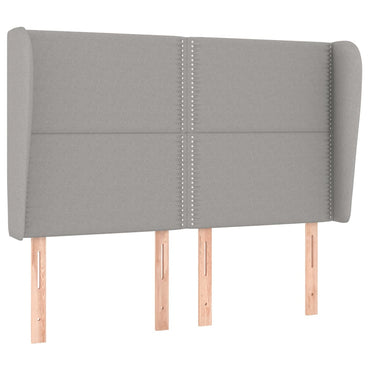vidaXL Kopfteil mit Ohren Hellgrau 147x23x118/128 cm Stoff