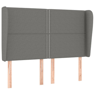 vidaXL Kopfteil mit Ohren Dunkelgrau 147x23x118/128 cm Stoff