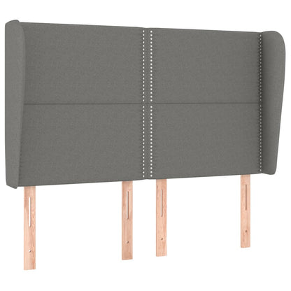 vidaXL Kopfteil mit Ohren Dunkelgrau 147x23x118/128 cm Stoff