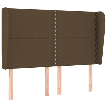 vidaXL Kopfteil mit Ohren Dunkelbraun 147x23x118/128 cm Stoff