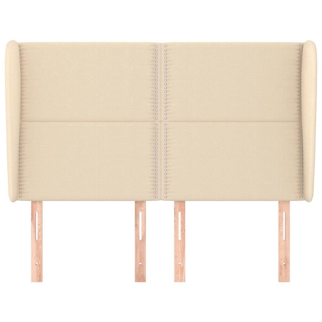 vidaXL Kopfteil mit Ohren Creme 147x23x118/128 cm Stoff
