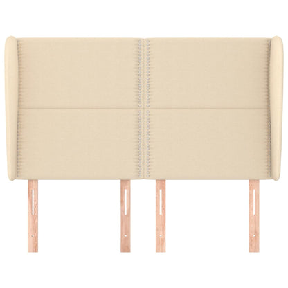 vidaXL Kopfteil mit Ohren Creme 147x23x118/128 cm Stoff