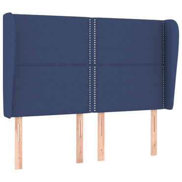 vidaXL Kopfteil mit Ohren Blau 147x23x118/128 cm Stoff