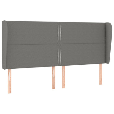 vidaXL Kopfteil mit Ohren Dunkelgrau 163x23x118/128 cm Stoff