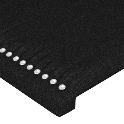 vidaXL Kopfteil mit Ohren Schwarz 163x23x118/128 cm Stoff