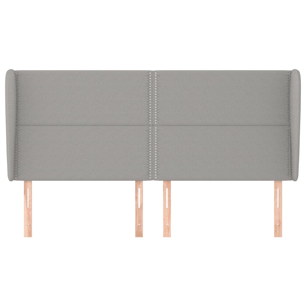 vidaXL Kopfteil mit Ohren Hellgrau 183x23x118/128 cm Stoff