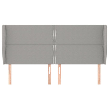 vidaXL Kopfteil mit Ohren Hellgrau 183x23x118/128 cm Stoff