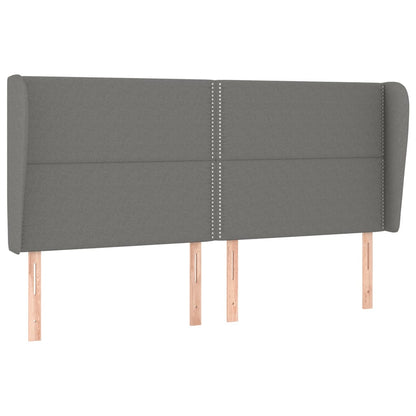 vidaXL Kopfteil mit Ohren Dunkelgrau 183x23x118/128 cm Stoff