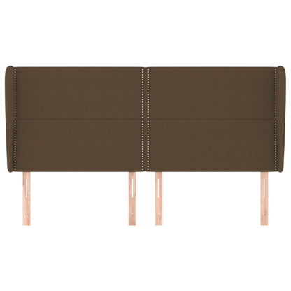 vidaXL Kopfteil mit Ohren Dunkelbraun 183x23x118/128 cm Stoff