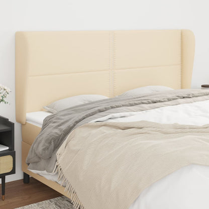 vidaXL Kopfteil mit Ohren Creme 183x23x118/128 cm Stoff