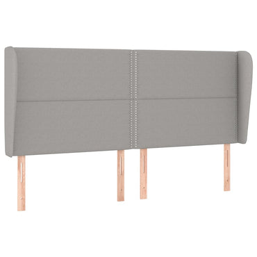 vidaXL Kopfteil mit Ohren Hellgrau 203x23x118/128 cm Stoff