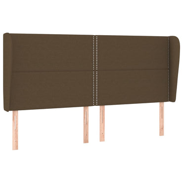 vidaXL Kopfteil mit Ohren Dunkelbraun 203x23x118/128 cm Stoff