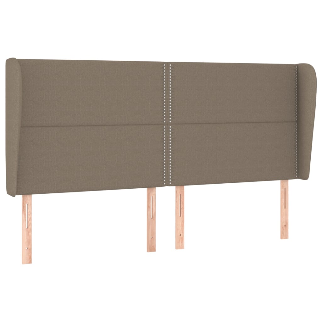 vidaXL Kopfteil mit Ohren Taupe 203x23x118/128 cm Stoff