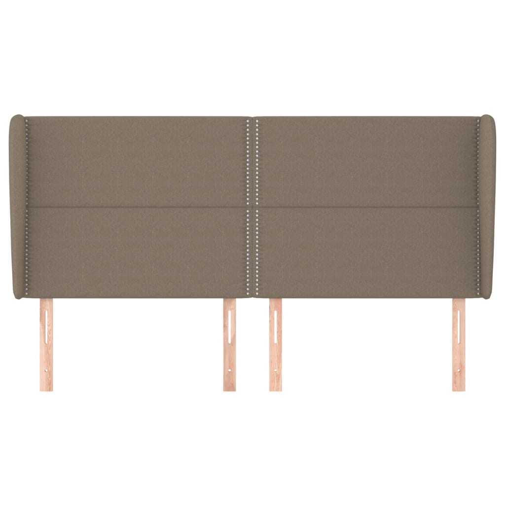 vidaXL Kopfteil mit Ohren Taupe 203x23x118/128 cm Stoff