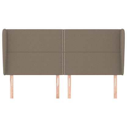 vidaXL Kopfteil mit Ohren Taupe 203x23x118/128 cm Stoff