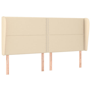 vidaXL Kopfteil mit Ohren Creme 203x23x118/128 cm Stoff