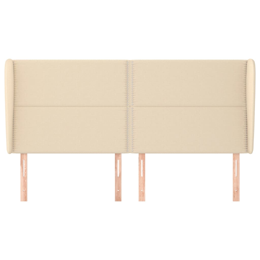 vidaXL Kopfteil mit Ohren Creme 203x23x118/128 cm Stoff