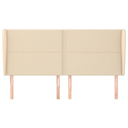 vidaXL Kopfteil mit Ohren Creme 203x23x118/128 cm Stoff