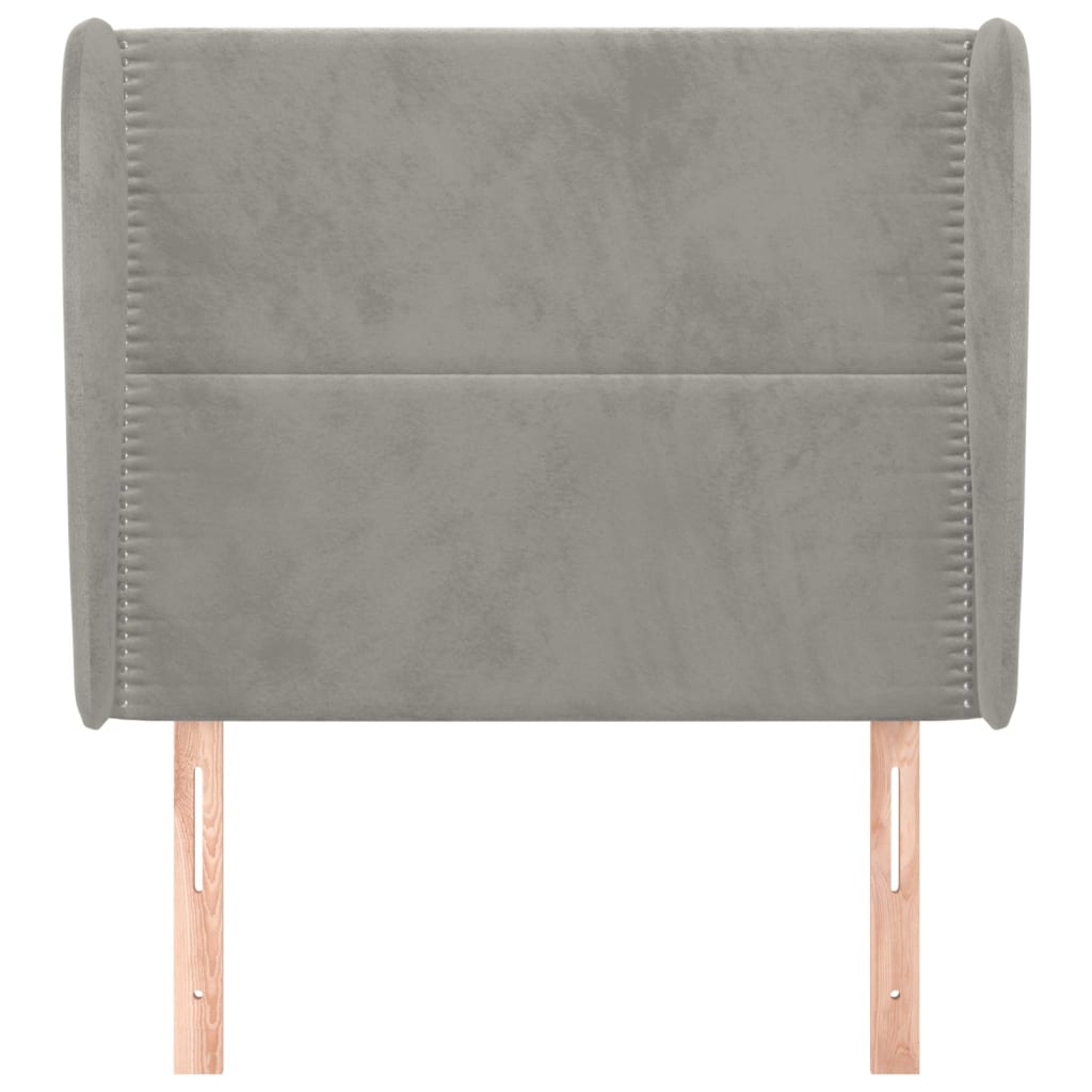 vidaXL Kopfteil mit Ohren Hellgrau 83x23x118/128 cm Samt