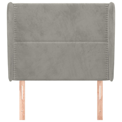 vidaXL Kopfteil mit Ohren Hellgrau 83x23x118/128 cm Samt