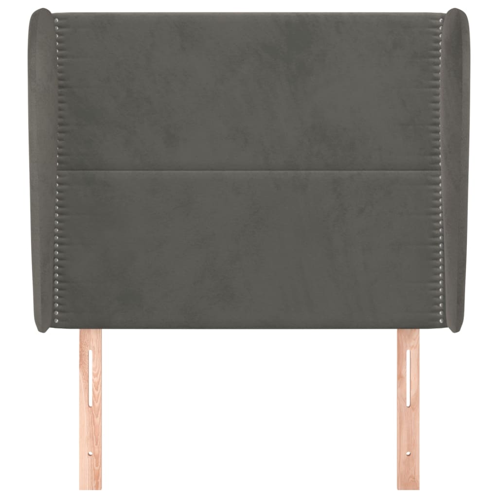vidaXL Kopfteil mit Ohren Dunkelgrau 83x23x118/128 cm Samt