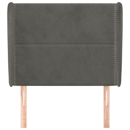 vidaXL Kopfteil mit Ohren Dunkelgrau 83x23x118/128 cm Samt