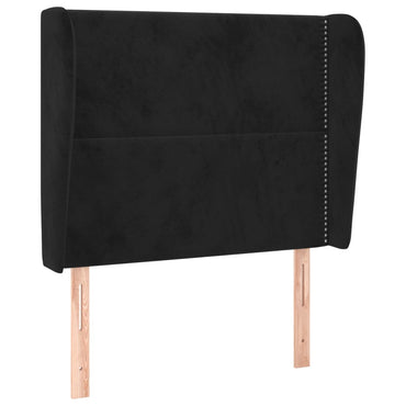 vidaXL Kopfteil mit Ohren Schwarz 83x23x118/128 cm Samt