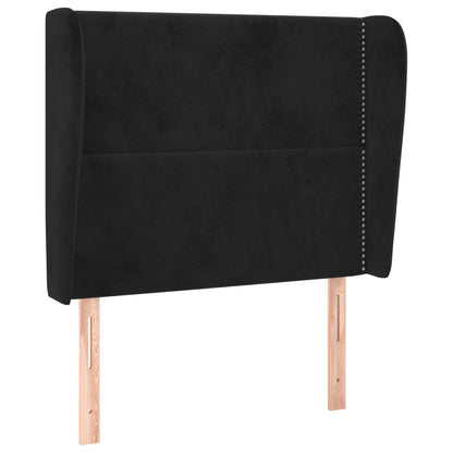 vidaXL Kopfteil mit Ohren Schwarz 83x23x118/128 cm Samt