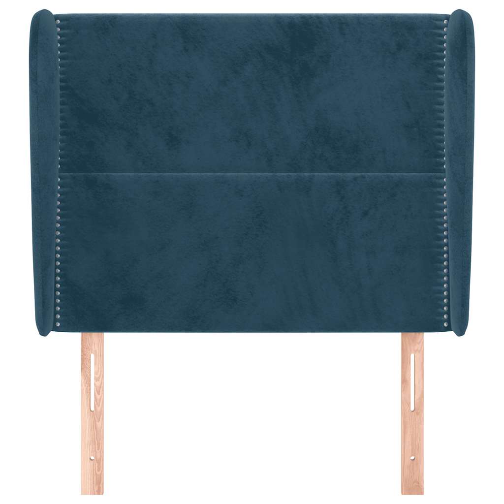 vidaXL Kopfteil mit Ohren Dunkelblau 83x23x118/128 cm Samt