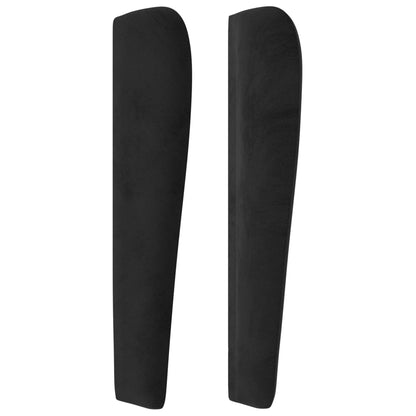 vidaXL Kopfteil mit Ohren Schwarz 93x23x118/128 cm Samt