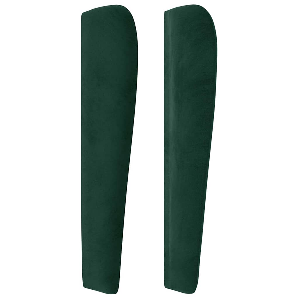 vidaXL Kopfteil mit Ohren Dunkelgrün 93x23x118/128 cm Samt