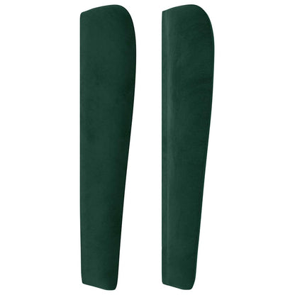 vidaXL Kopfteil mit Ohren Dunkelgrün 93x23x118/128 cm Samt