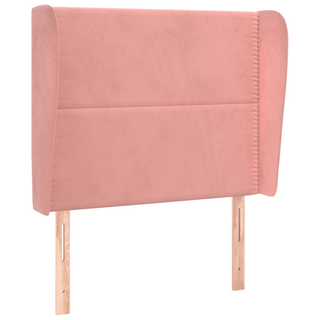 vidaXL Kopfteil mit Ohren Rosa 93x23x118/128 cm Samt