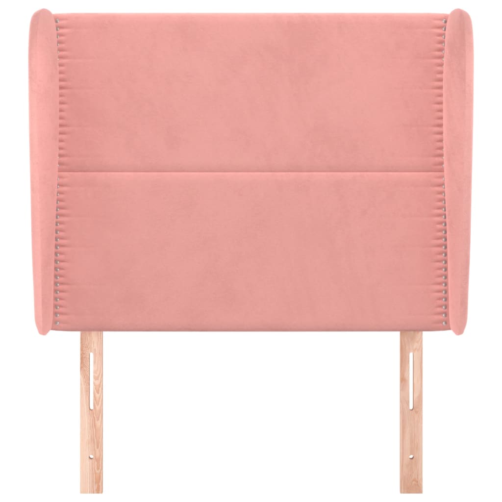 vidaXL Kopfteil mit Ohren Rosa 93x23x118/128 cm Samt