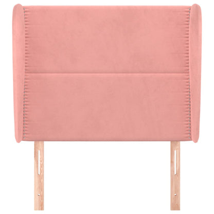 vidaXL Kopfteil mit Ohren Rosa 93x23x118/128 cm Samt