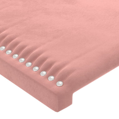 vidaXL Kopfteil mit Ohren Rosa 93x23x118/128 cm Samt