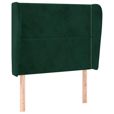 vidaXL Kopfteil mit Ohren Dunkelgrün 103x23x118/128 cm Samt