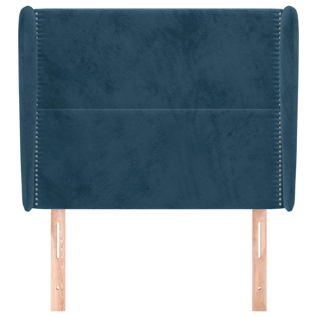 vidaXL Kopfteil mit Ohren Dunkelblau 103x23x118/128 cm Samt