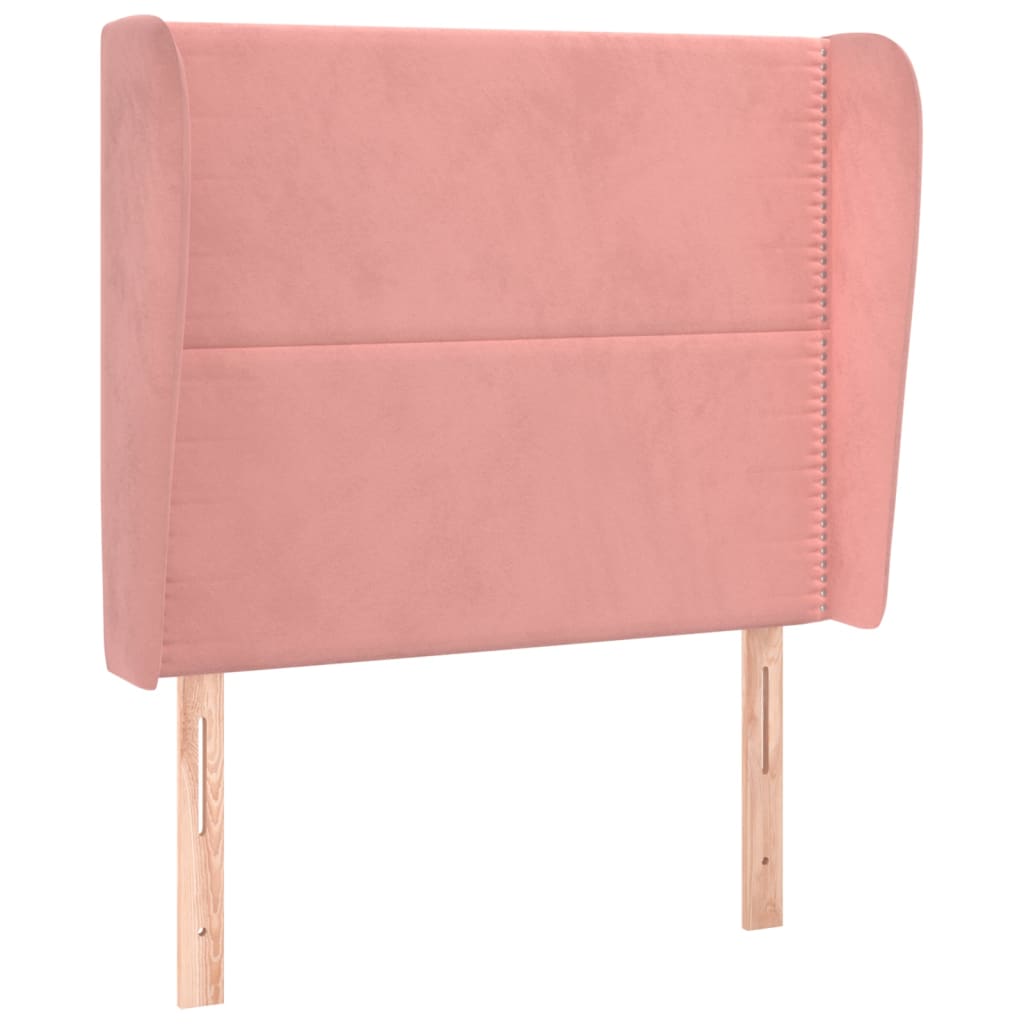 vidaXL Kopfteil mit Ohren Rosa 103x23x118/128 cm Samt