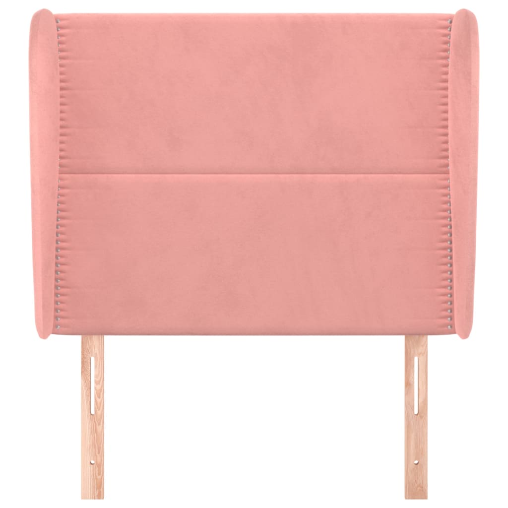 vidaXL Kopfteil mit Ohren Rosa 103x23x118/128 cm Samt