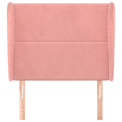 vidaXL Kopfteil mit Ohren Rosa 103x23x118/128 cm Samt