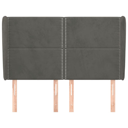 vidaXL Kopfteil mit Ohren Dunkelgrau 147x23x118/128 cm Samt