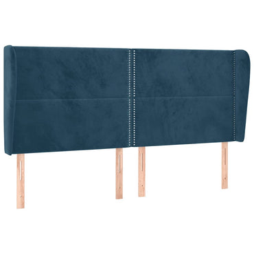 vidaXL Kopfteil mit Ohren Dunkelblau 163x23x118/128 cm Samt