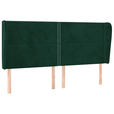 vidaXL Kopfteil mit Ohren Dunkelgrün 183x23x118/128 cm Samt
