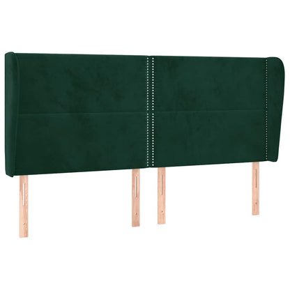 vidaXL Kopfteil mit Ohren Dunkelgrün 183x23x118/128 cm Samt