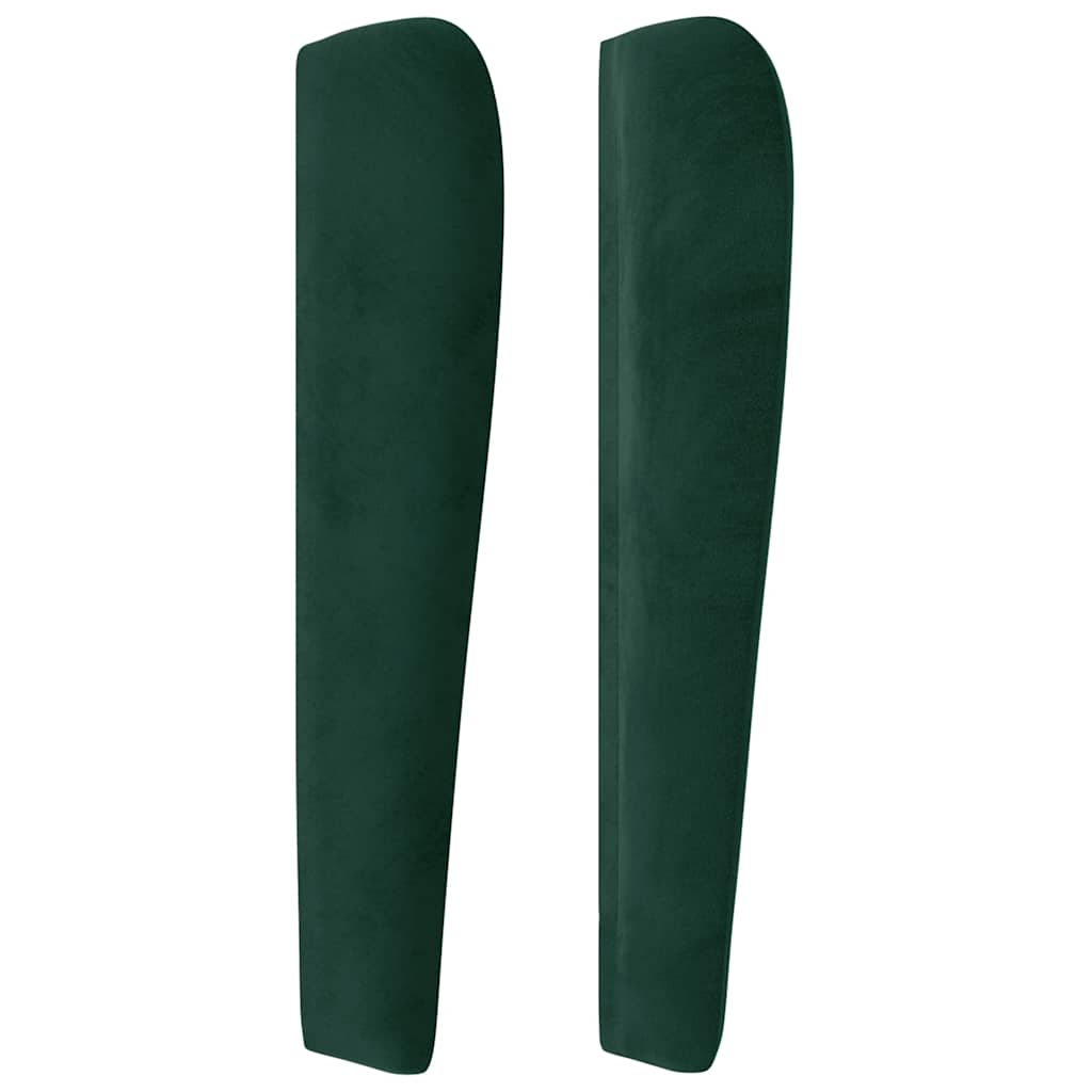 vidaXL Kopfteil mit Ohren Dunkelgrün 183x23x118/128 cm Samt