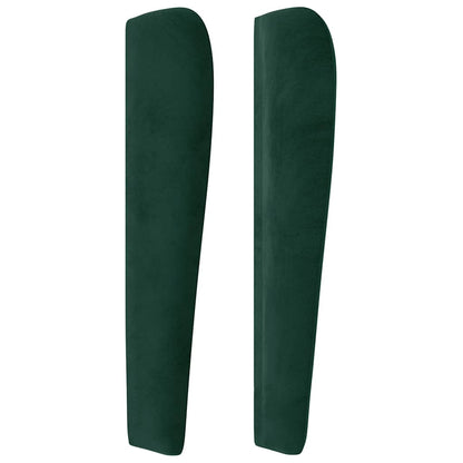 vidaXL Kopfteil mit Ohren Dunkelgrün 183x23x118/128 cm Samt