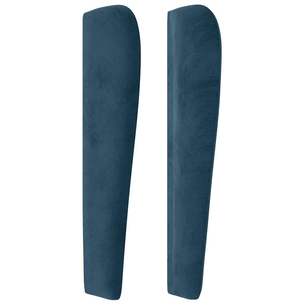 vidaXL Tête de lit à oreilles Bleu foncé 183x23x118/128 cm Velours